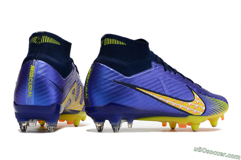 Nike Air Zoom Mercurial Superfly 9 Elite SG Soft Ground Soccer Cleats - Blue/Yellow/Pink 6