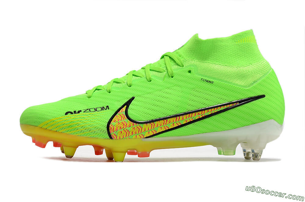 Nike Air Zoom Mercurial Superfly 9 Elite SG Soft Ground Soccer Cleats - Green/Yellow/Pink 2