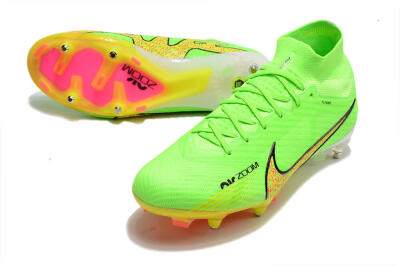 Nike Air Zoom Mercurial Superfly 9 Elite SG Soft Ground Soccer Cleats - Green/Yellow/Pink