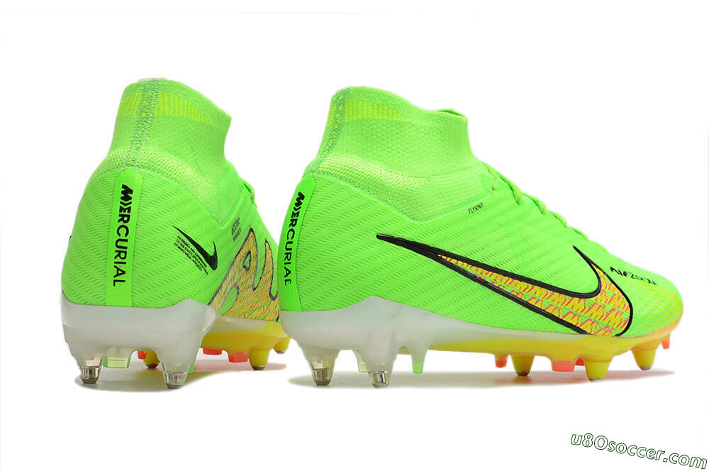 Nike Air Zoom Mercurial Superfly 9 Elite SG Soft Ground Soccer Cleats - Green/Yellow/Pink 6