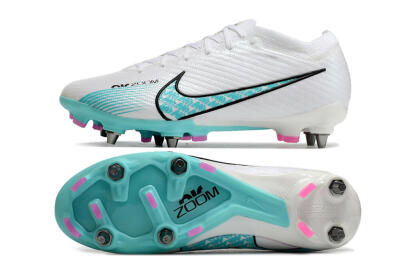Nike Air Zoom Mercurial Vapor 15 Elite SG Soft Ground Soccer Cleats - White/Blue/Black