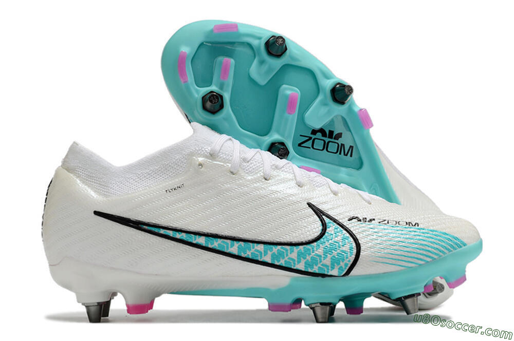 Nike Air Zoom Mercurial Vapor 15 Elite SG Soft Ground Soccer Cleats - White/Blue/Black 1