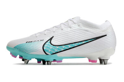 Nike Air Zoom Mercurial Vapor 15 Elite SG Soft Ground Soccer Cleats - White/Blue/Black