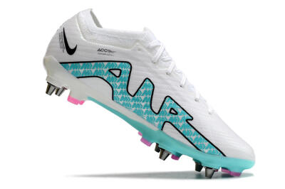 Nike Air Zoom Mercurial Vapor 15 Elite SG Soft Ground Soccer Cleats - White/Blue/Black
