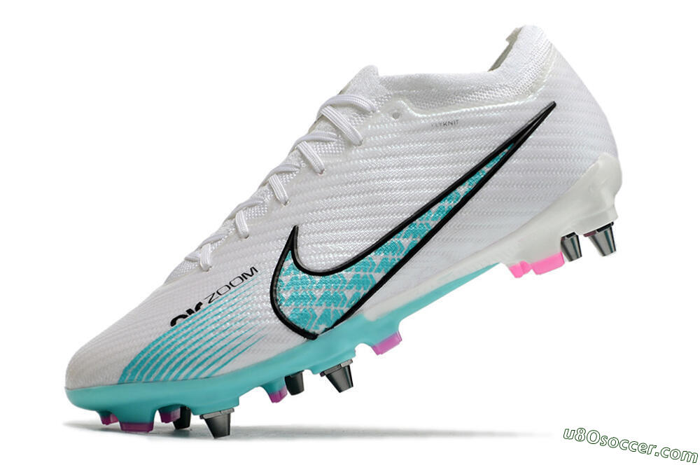 Nike Air Zoom Mercurial Vapor 15 Elite SG Soft Ground Soccer Cleats - White/Blue/Black 5