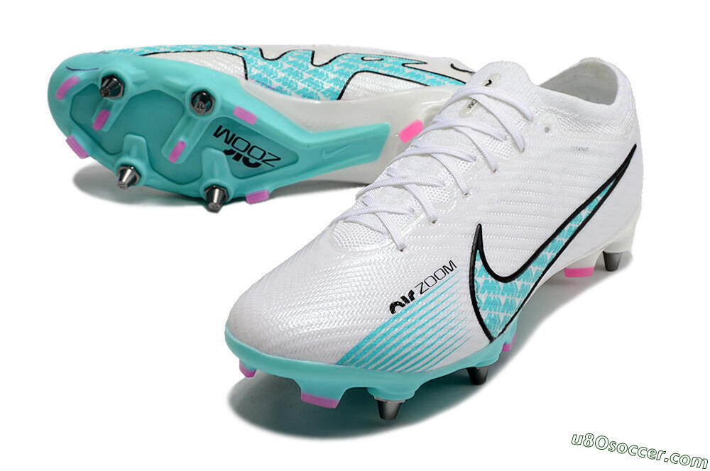 Nike Air Zoom Mercurial Vapor 15 Elite SG Soft Ground Soccer Cleats - White/Blue/Black 3