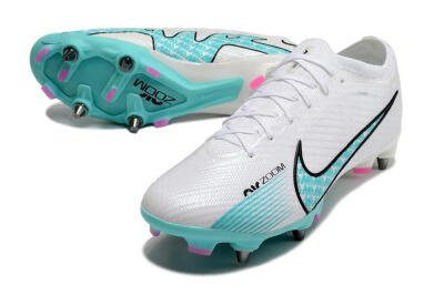 Nike Air Zoom Mercurial Vapor 15 Elite SG Soft Ground Soccer Cleats - White/Blue/Black