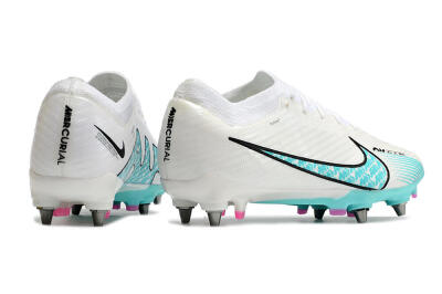 Nike Air Zoom Mercurial Vapor 15 Elite SG Soft Ground Soccer Cleats - White/Blue/Black