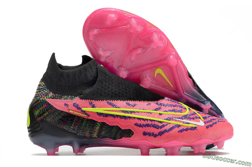 Nike Phantom GX Elite DF FG Firm Ground Soccer Cleats - Pink/Rainbow 1