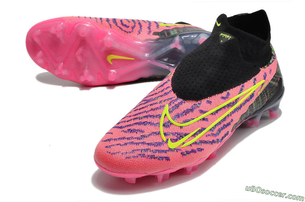 Nike Phantom GX Elite DF FG Firm Ground Soccer Cleats - Pink/Rainbow 3