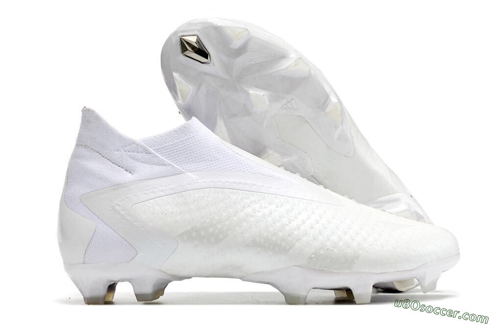 Adidas Predator Accuracy+ FG Firm Ground Soccer Cleats - White/White 1