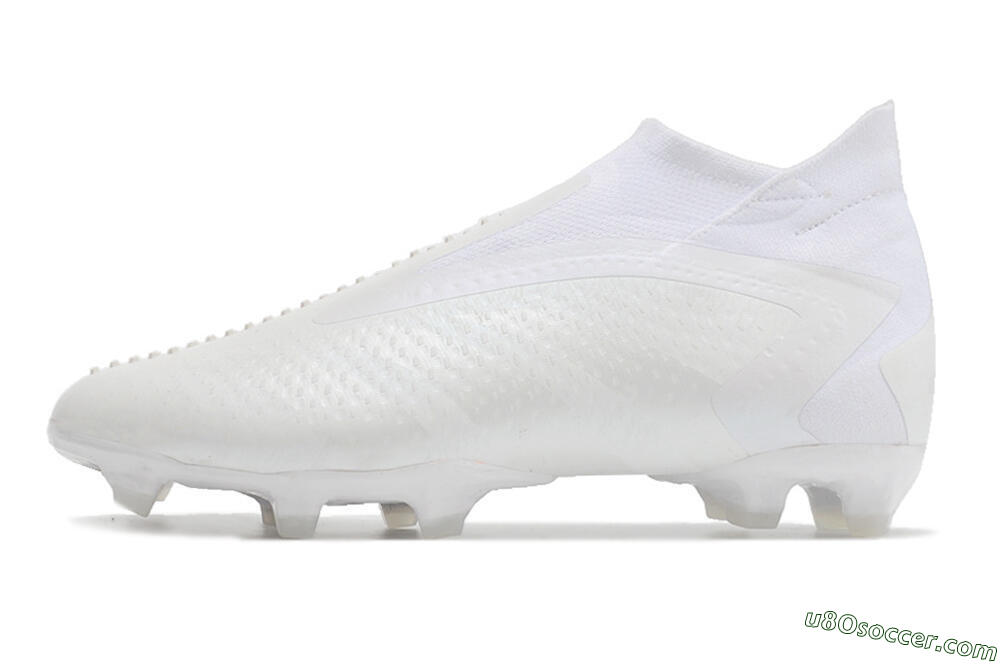 Adidas Predator Accuracy+ FG Firm Ground Soccer Cleats - White/White 2