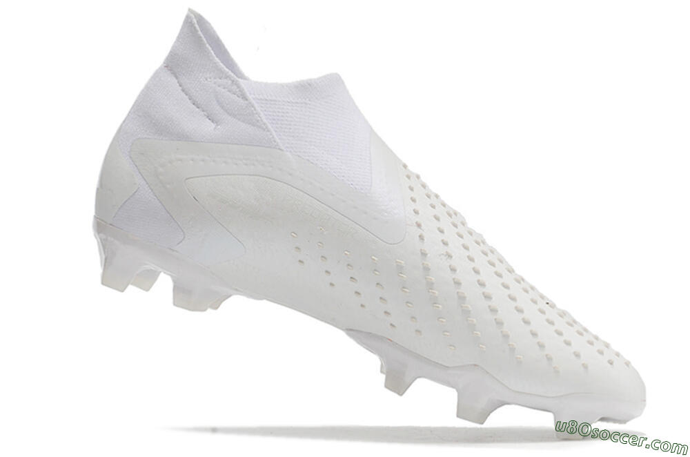 Adidas Predator Accuracy+ FG Firm Ground Soccer Cleats - White/White 4