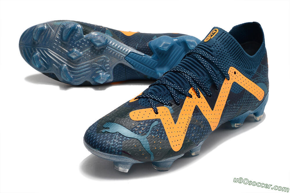Puma Future Ultimate FG Firm Ground Soccer Cleats - Blue/Yellow 3