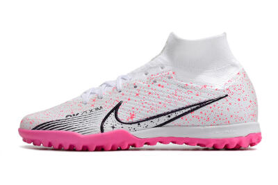 Nike Air Zoom Mercurial Superfly 9 Elite TF Artificial Turf Soccer Shoes - White/Black/Pink