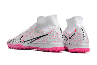Nike Air Zoom Mercurial Superfly 9 Elite TF Artificial Turf Soccer Shoes - White/Black/Pink