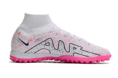 Nike Air Zoom Mercurial Superfly 9 Elite TF Artificial Turf Soccer Shoes - White/Black/Pink