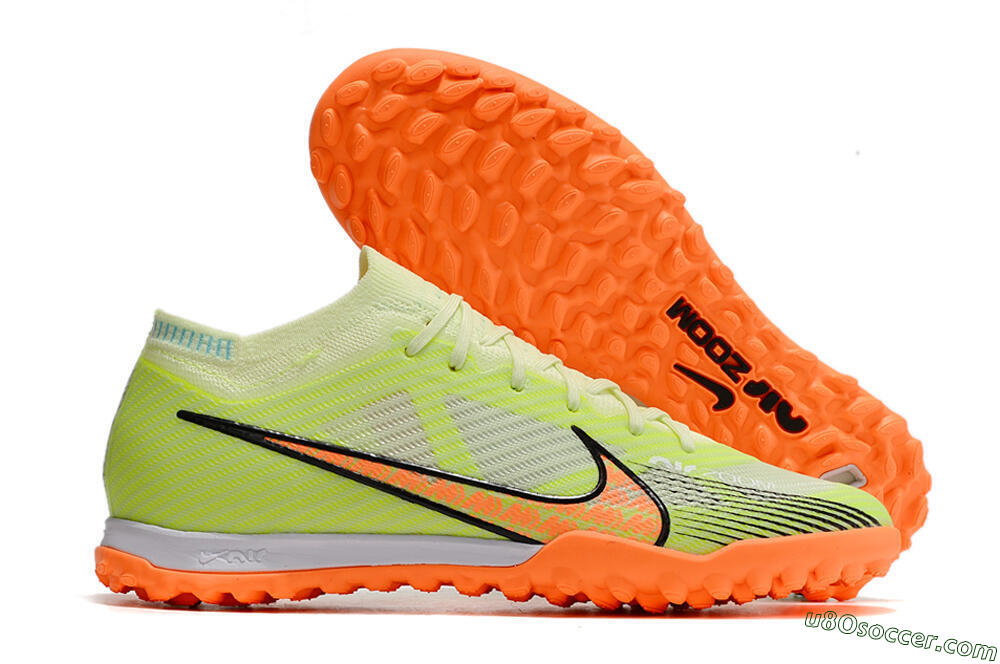 Nike Air Zoom Mercurial Vapor 15 Elite TF Artificial Turf Soccer Shoes - Green/Black/Orange 1