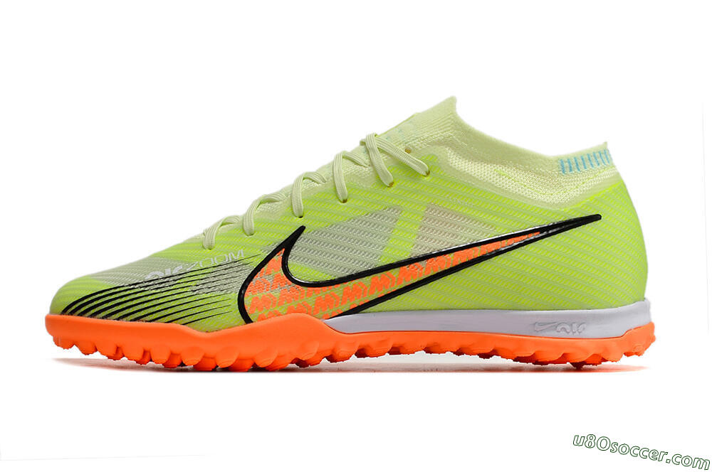 Nike Air Zoom Mercurial Vapor 15 Elite TF Artificial Turf Soccer Shoes - Green/Black/Orange 2