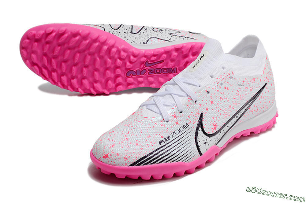 Nike Air Zoom Mercurial Vapor 15 Elite TF Artificial Turf Soccer Shoes - White/Black/Pink 3