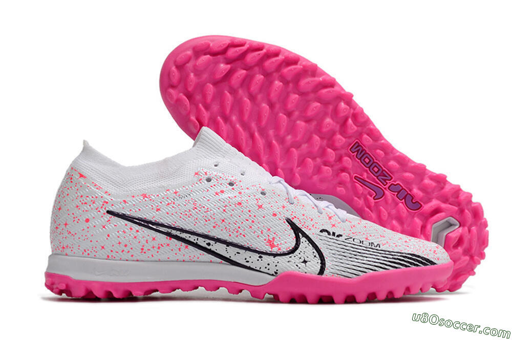 Nike Air Zoom Mercurial Vapor 15 Elite TF Artificial Turf Soccer Shoes - White/Black/Pink 1