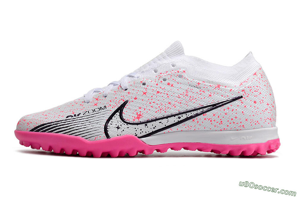 Nike Air Zoom Mercurial Vapor 15 Elite TF Artificial Turf Soccer Shoes - White/Black/Pink 2