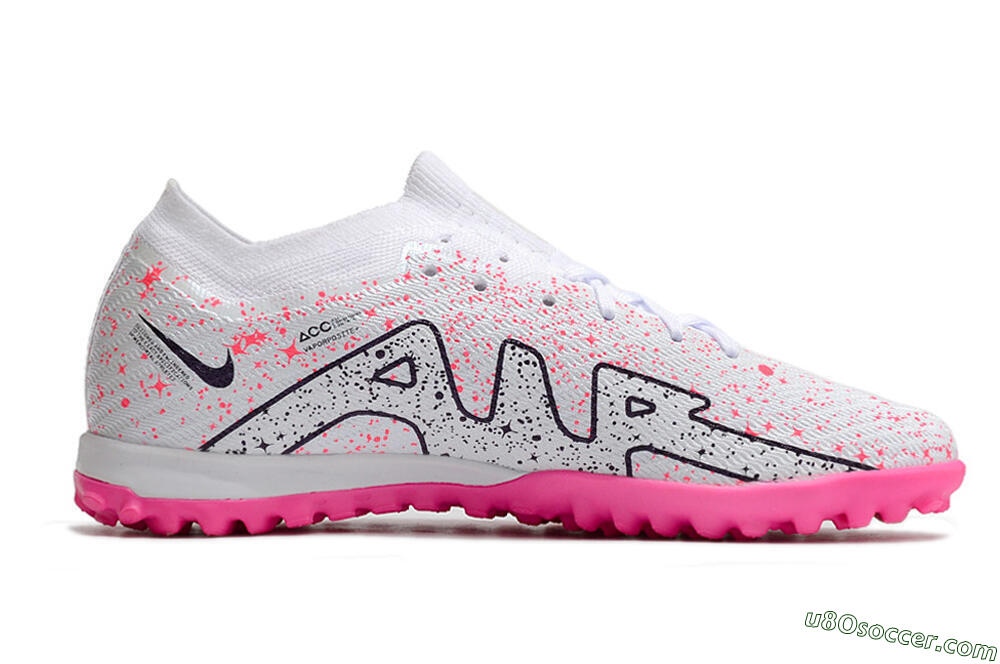 Nike Air Zoom Mercurial Vapor 15 Elite TF Artificial Turf Soccer Shoes - White/Black/Pink 4