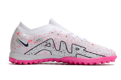 Nike Air Zoom Mercurial Vapor 15 Elite TF Artificial Turf Soccer Shoes - White/Black/Pink