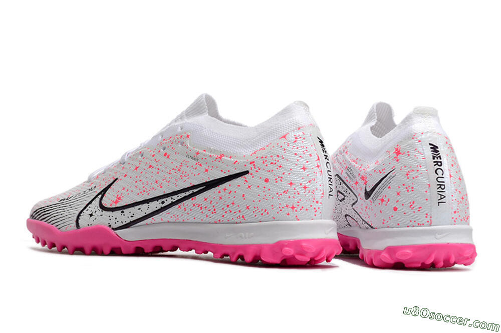 Nike Air Zoom Mercurial Vapor 15 Elite TF Artificial Turf Soccer Shoes - White/Black/Pink 5