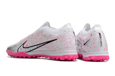 Nike Air Zoom Mercurial Vapor 15 Elite TF Artificial Turf Soccer Shoes - White/Black/Pink