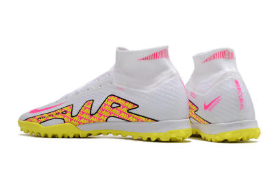 Nike Air Zoom Mercurial Superfly 9 Elite TF Artificial Turf Soccer Shoes - White/Yellow/Pink
