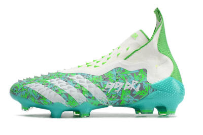 Adidas Predator Freak+ FG Firm Ground Soccer Cleats - White/Green