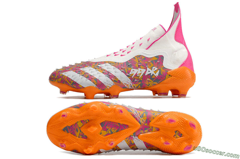 Adidas Predator Freak+ FG Firm Ground Soccer Cleats - White/Orange 0