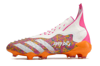 Adidas Predator Freak+ FG Firm Ground Soccer Cleats - White/Orange