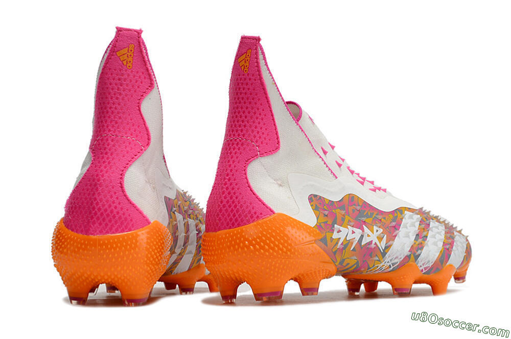 Adidas Predator Freak+ FG Firm Ground Soccer Cleats - White/Orange 6