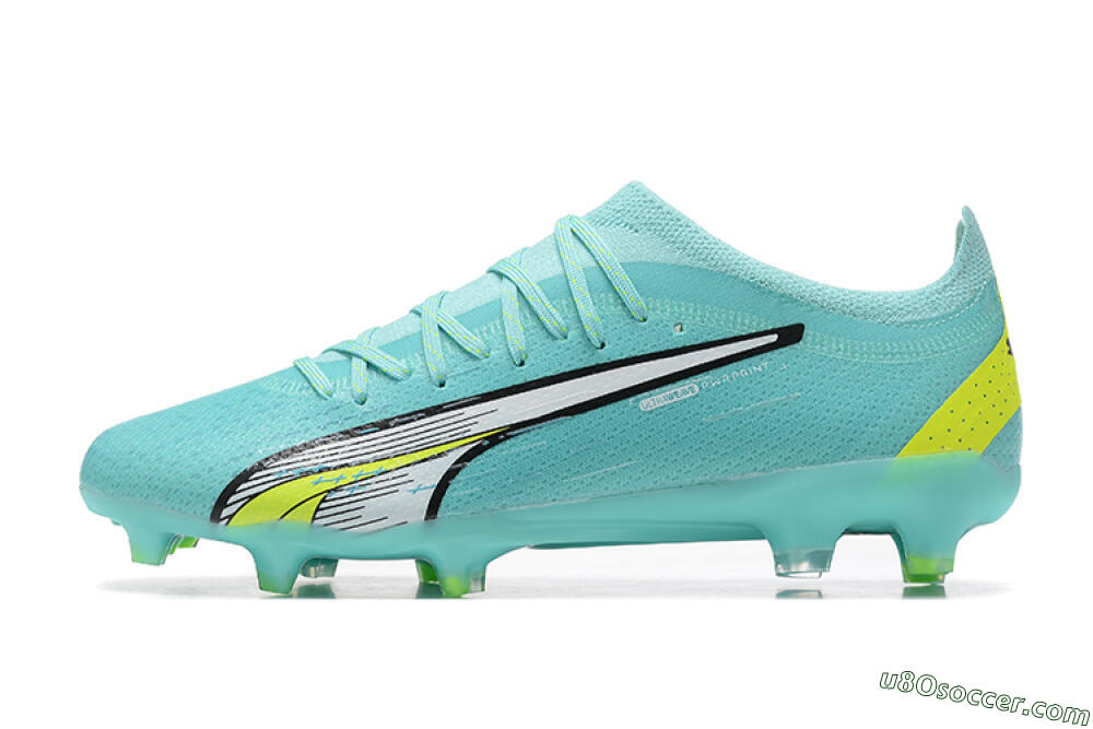 Puma Ultra Ultimate FG Firm Ground Soccer Cleats - Blue/White/Green 2