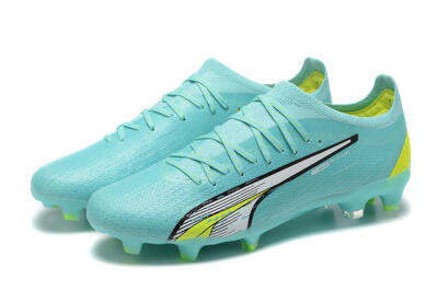 Puma Ultra Ultimate FG Firm Ground Soccer Cleats - Blue/White/Green