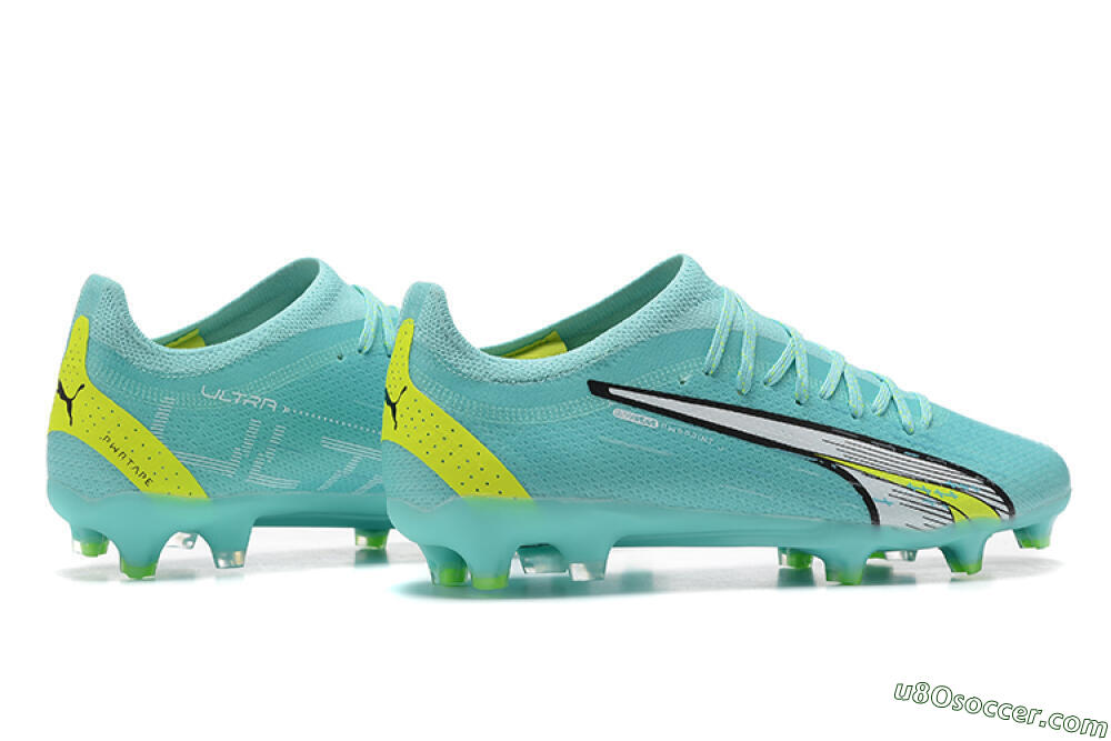 Puma Ultra Ultimate FG Firm Ground Soccer Cleats - Blue/White/Green 9