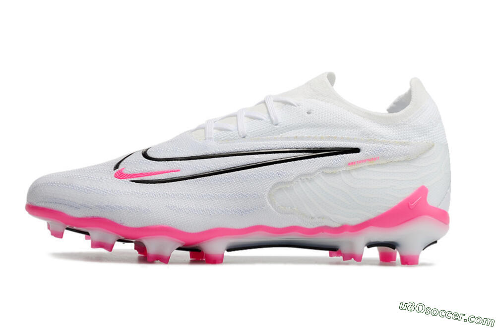 Nike Phantom GX Elite FG Firm Ground Soccer Cleats - White/Pink/Black 2