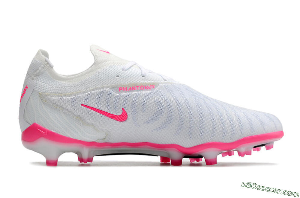 Nike Phantom GX Elite FG Firm Ground Soccer Cleats - White/Pink/Black 4