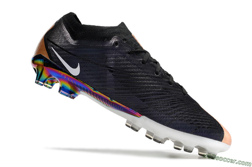 Nike Air Zoom Mercurial Vapor 15 Elite AG Artificial Grass Soccer Cleats - Black/White/Brown 4