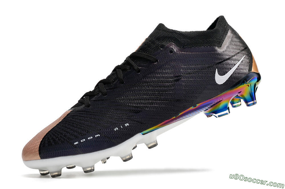 Nike Air Zoom Mercurial Vapor 15 Elite AG Artificial Grass Soccer Cleats - Black/White/Brown 5