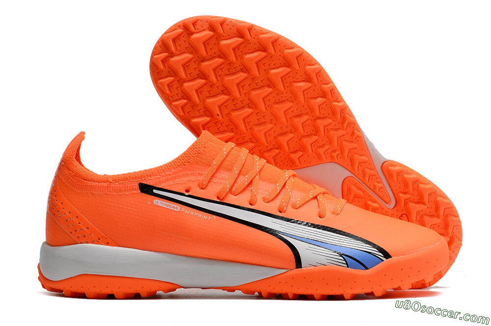 Puma Ultra Ultimate TF Artificial Turf Soccer Shoes - Orange/White/Blue 1