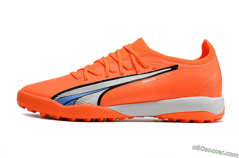 Puma Ultra Ultimate TF Artificial Turf Soccer Shoes - Orange/White/Blue 2