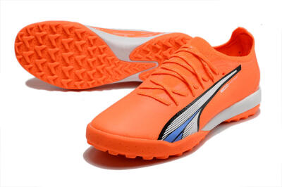 Puma Ultra Ultimate TF Artificial Turf Soccer Shoes - Orange/White/Blue