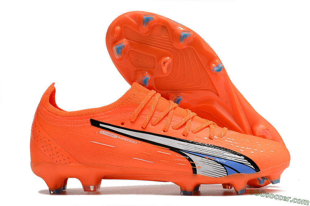 Puma Ultra Ultimate FG Firm Ground Soccer Cleats - Orange/White/Blue 1