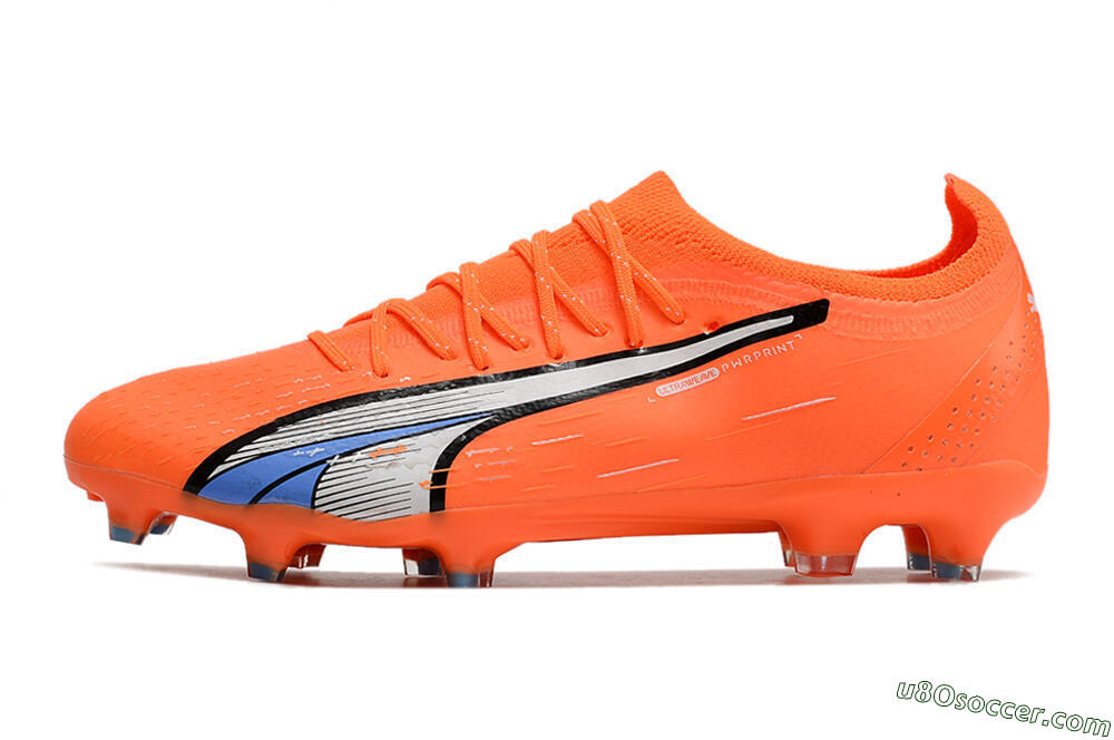Puma Ultra Ultimate FG Firm Ground Soccer Cleats - Orange/White/Blue 2