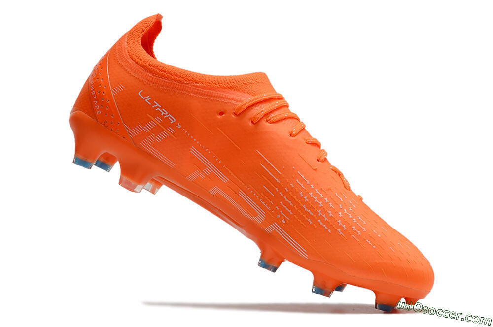 Puma Ultra Ultimate FG Firm Ground Soccer Cleats - Orange/White/Blue 4