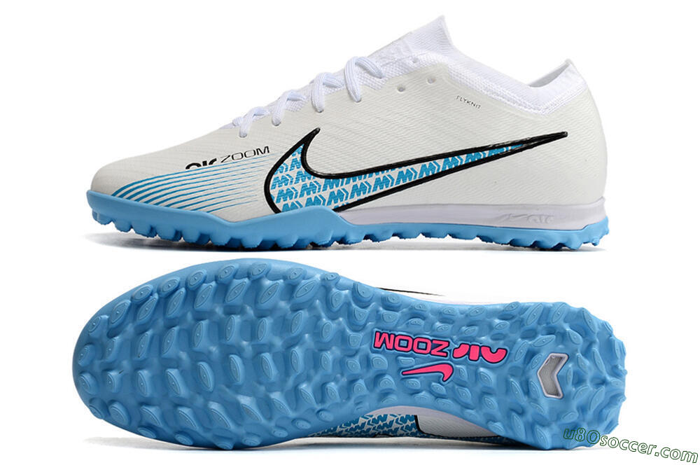 Nike Air Zoom Mercurial Vapor 15 Elite TF Artificial Turf Soccer Shoes - White/Blue/Black 0