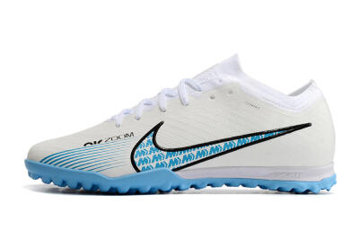Nike Air Zoom Mercurial Vapor 15 Elite TF Artificial Turf Soccer Shoes - White/Blue/Black